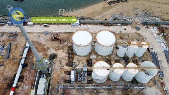साइलो भंडारण के लिए एपॉक्सी लेपित स्टील बोल्टेड टैंक: सूखे माल के लिए थोक कंटेनमेंट