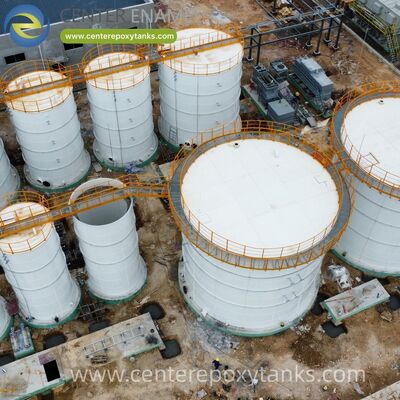 बायोगैस स्लरी टैंक के रूप में बोल्ट स्टील टैंकः पाचन प्रक्रिया के पोषक तत्वों से भरपूर उप-उत्पाद के लिए सुरक्षित भंडारण।