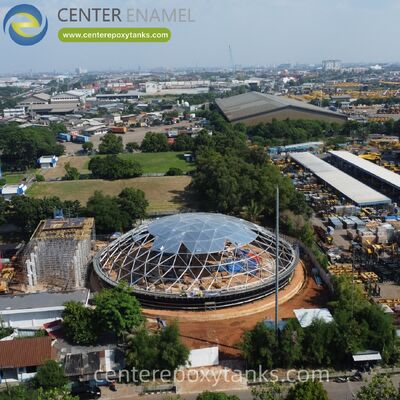 वेल्डेड स्टेनलेस स्टील बायोफ्यूल टैंक के लिए एल्यूमीनियम गुंबद छतः नमी और हवा के संपर्क में आने से रोककर जैविक ईंधन के लिए उत्पाद स्थिरता सुनिश्चित करता है