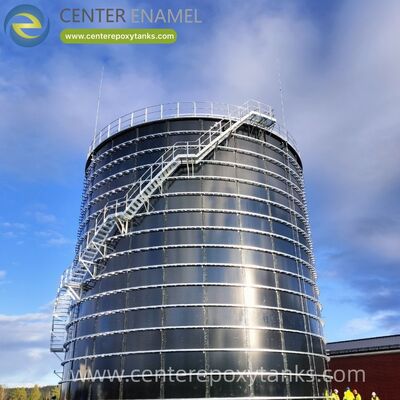 खाद्य अपशिष्ट किण्वन टैंक के रूप में इपॉक्सी बंधे स्टील बोल्ट टैंकः कार्बनिक अपघटन और बायोगैस संग्रह के लिए डिज़ाइन किए गए मजबूत पाचन पात्र।