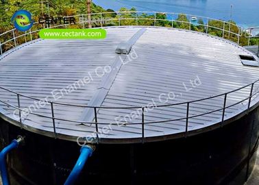 झिल्ली वाली छत के साथ स्टेनलेस स्टील के बोल्ट्ड औद्योगिक अपशिष्ट जल भंडारण टैंक